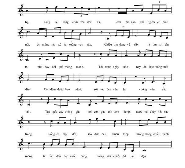 Sheet nhạc Bóng Chiều 2